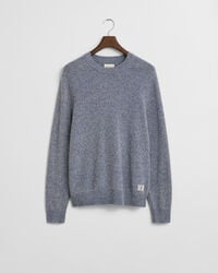 Wool Blend Mouliné Crew Neck Sweater