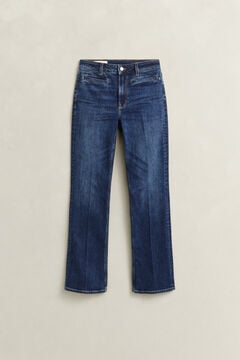 Monogram Flared Jeans — DARK BLUE WORN IN 1