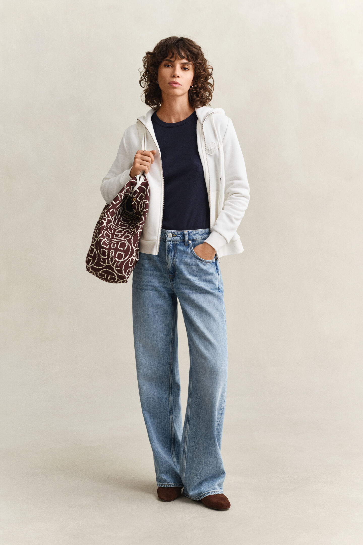 Tonal Shield Zip Hoodie