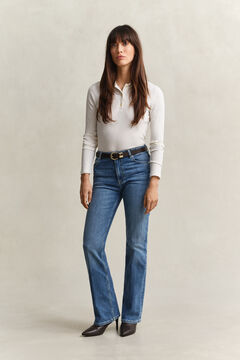 Slim Flared Stretch Jeans — MID BLUE BROKEN IN 6