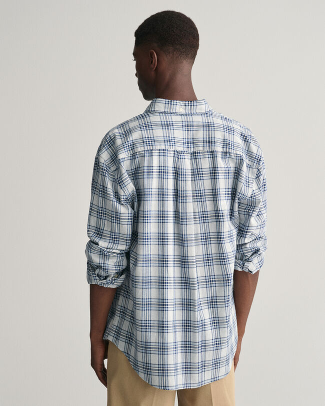 Relaxed Fit Textured Checked Shirt