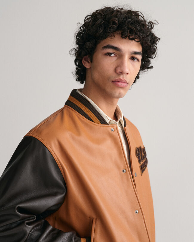 Leather GANT Varsity Jacket