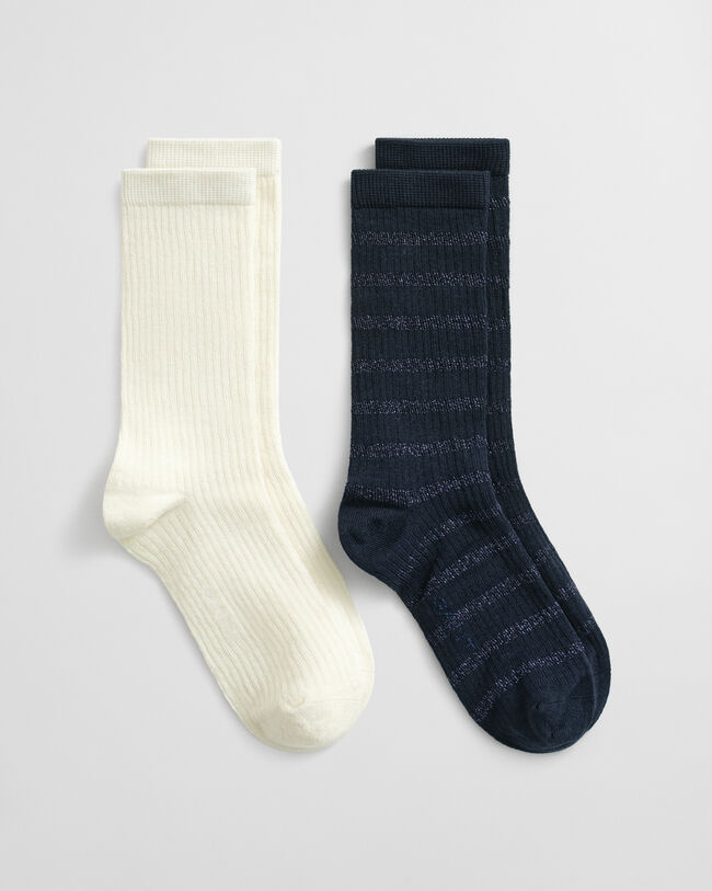 2-Pack Metallic Striped Socks Gift Box