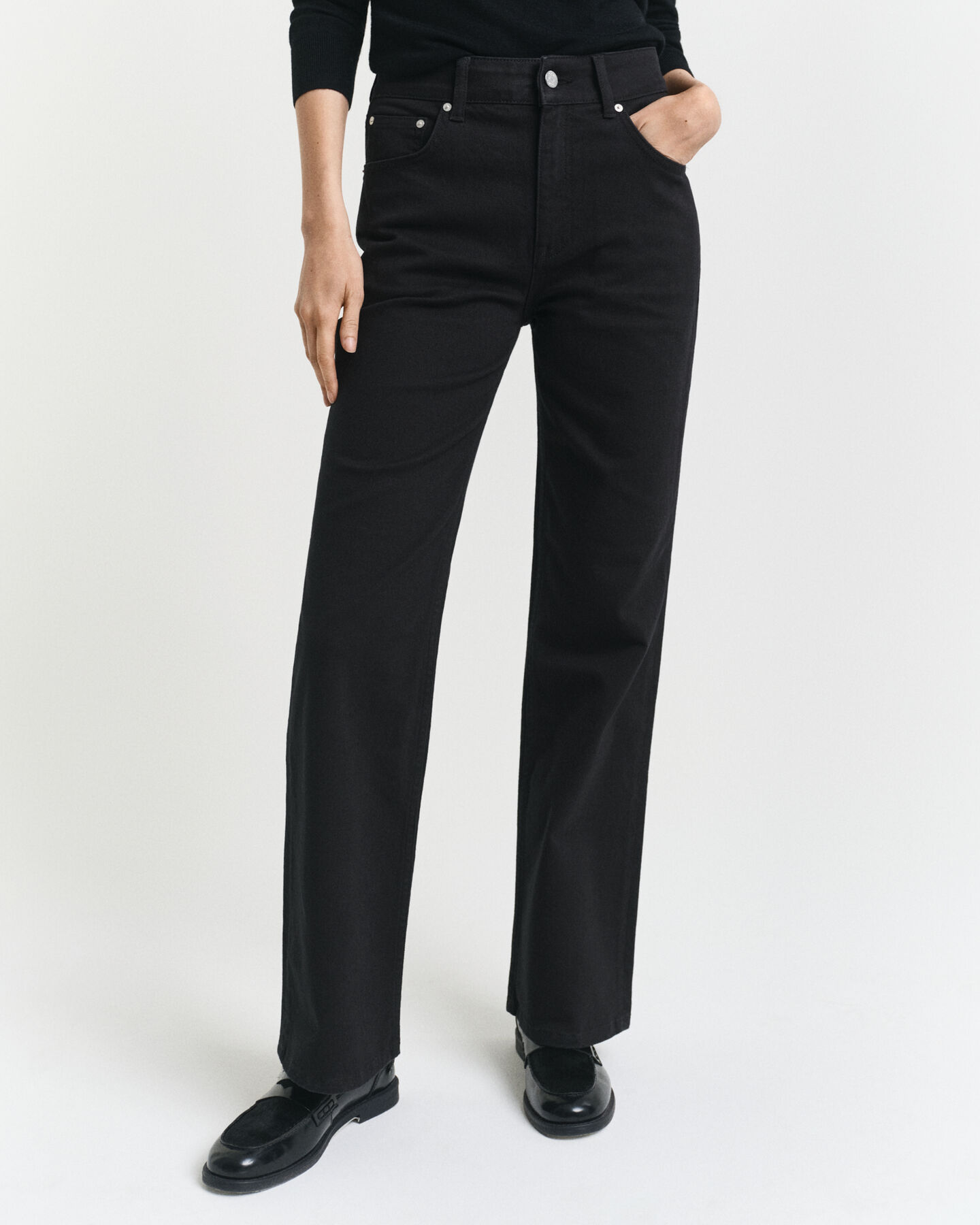 Slim Fit Flared Black Jeans