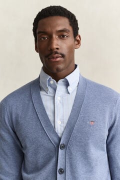 Lambswool V-Neck Cardigan — BLUE HORIZON 3