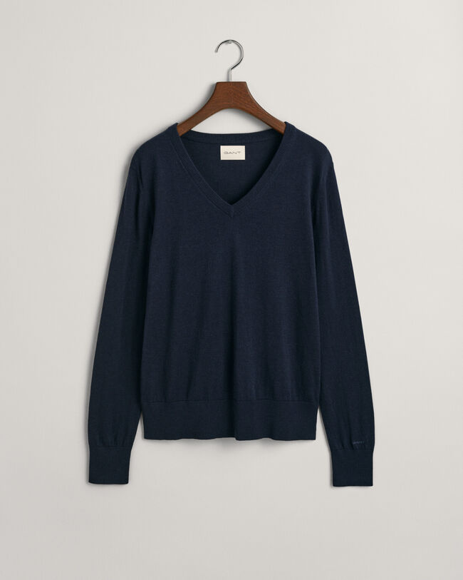 Fine Knit V-Neck Sweater