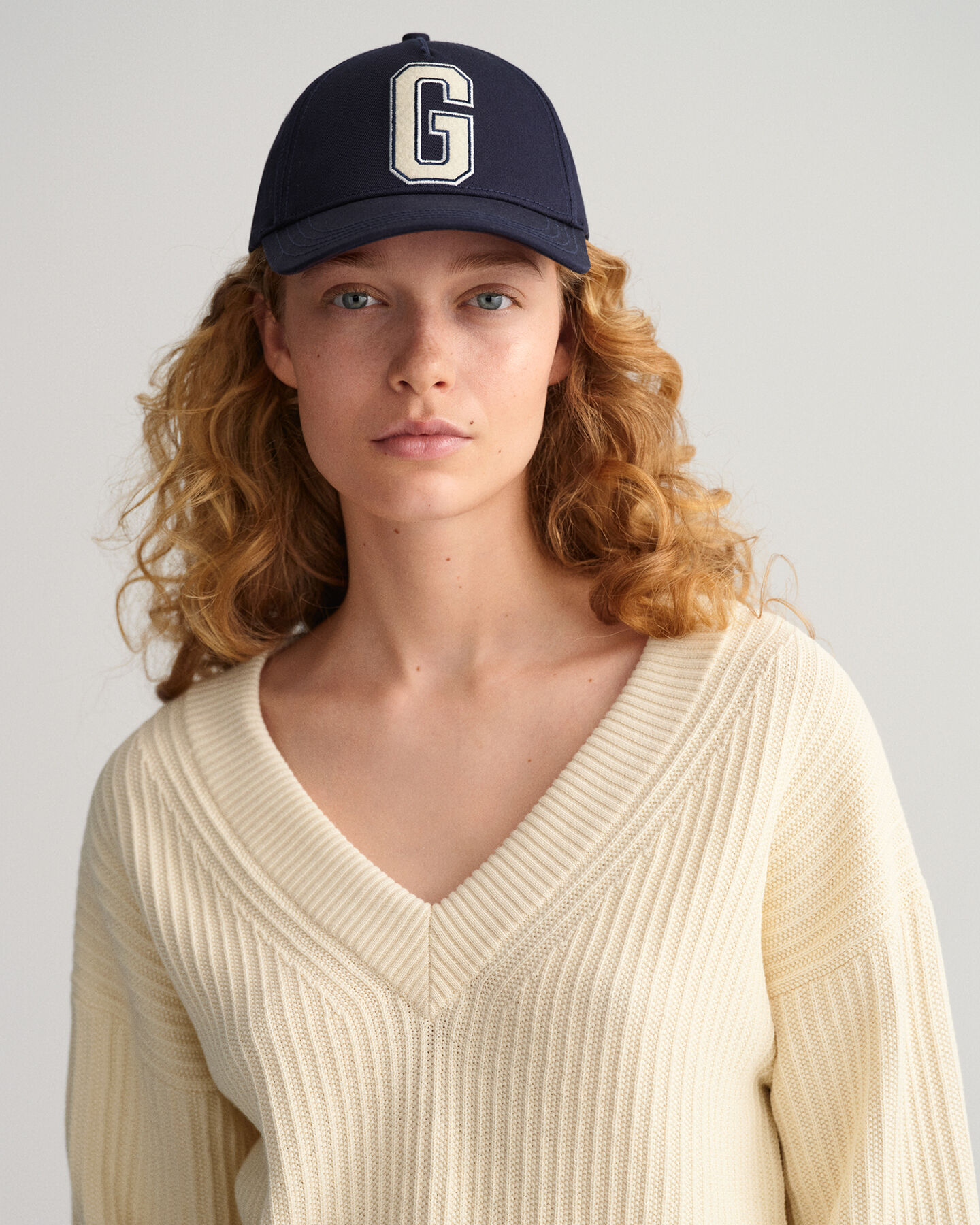 Cotton Ribbed V-Neck Sweater