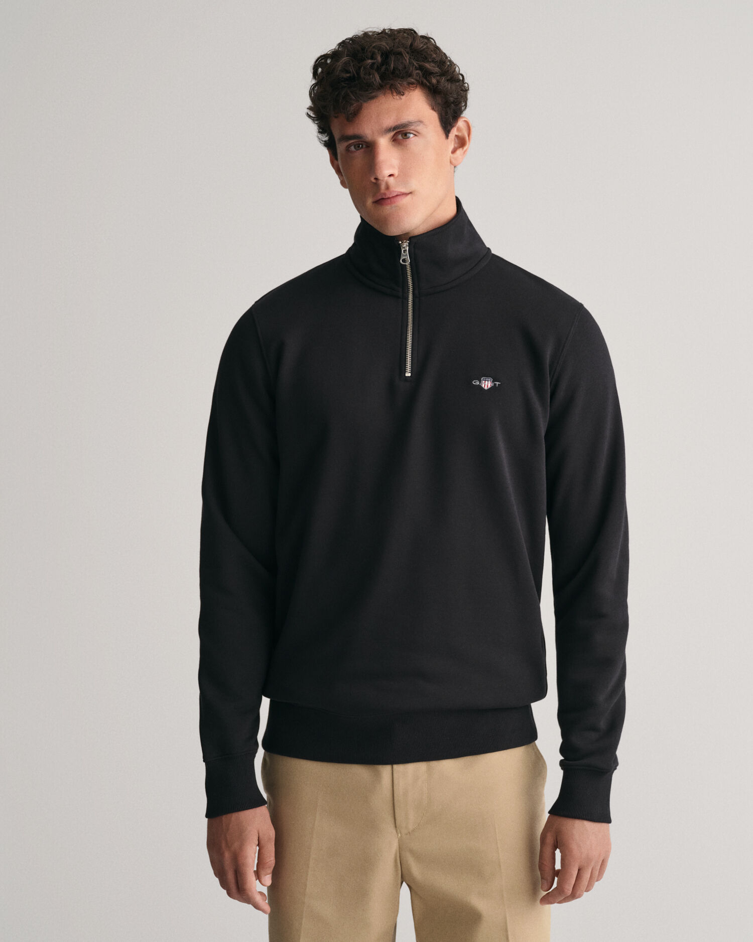 Gant honeycomb half zip clearance sweatshirt