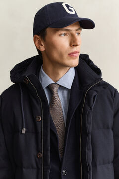 Flannel Down Mid Jacket — EVENING BLUE 8