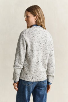 Wool Blend Nepps Cardigan — CREAM 2