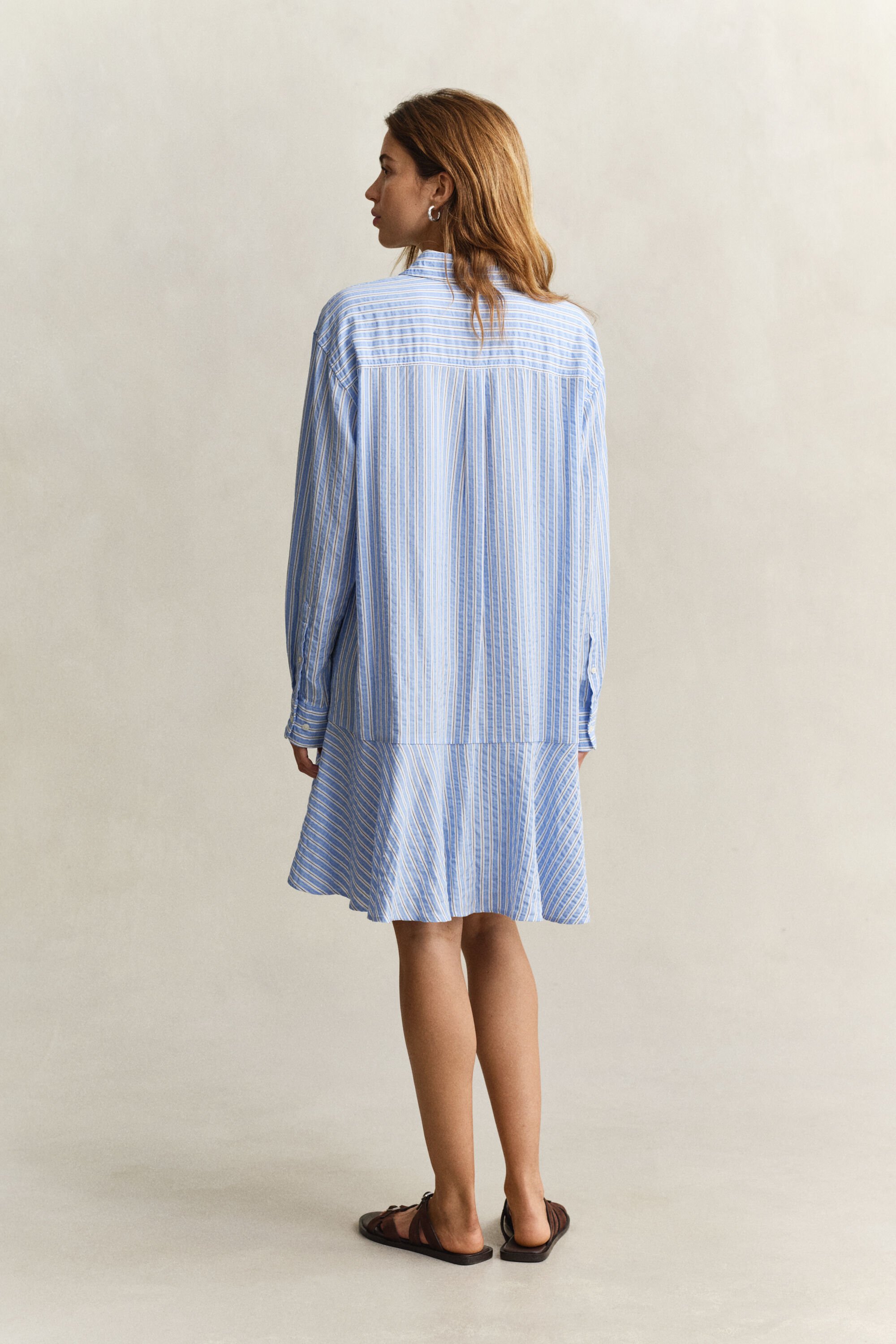 Striped Seersucker Shirt Dress