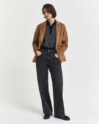 Houndstooth Jacquard Polo Sweater