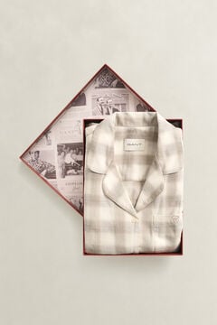 Checked Flannel Pajama Set — MIST TAUPE 3