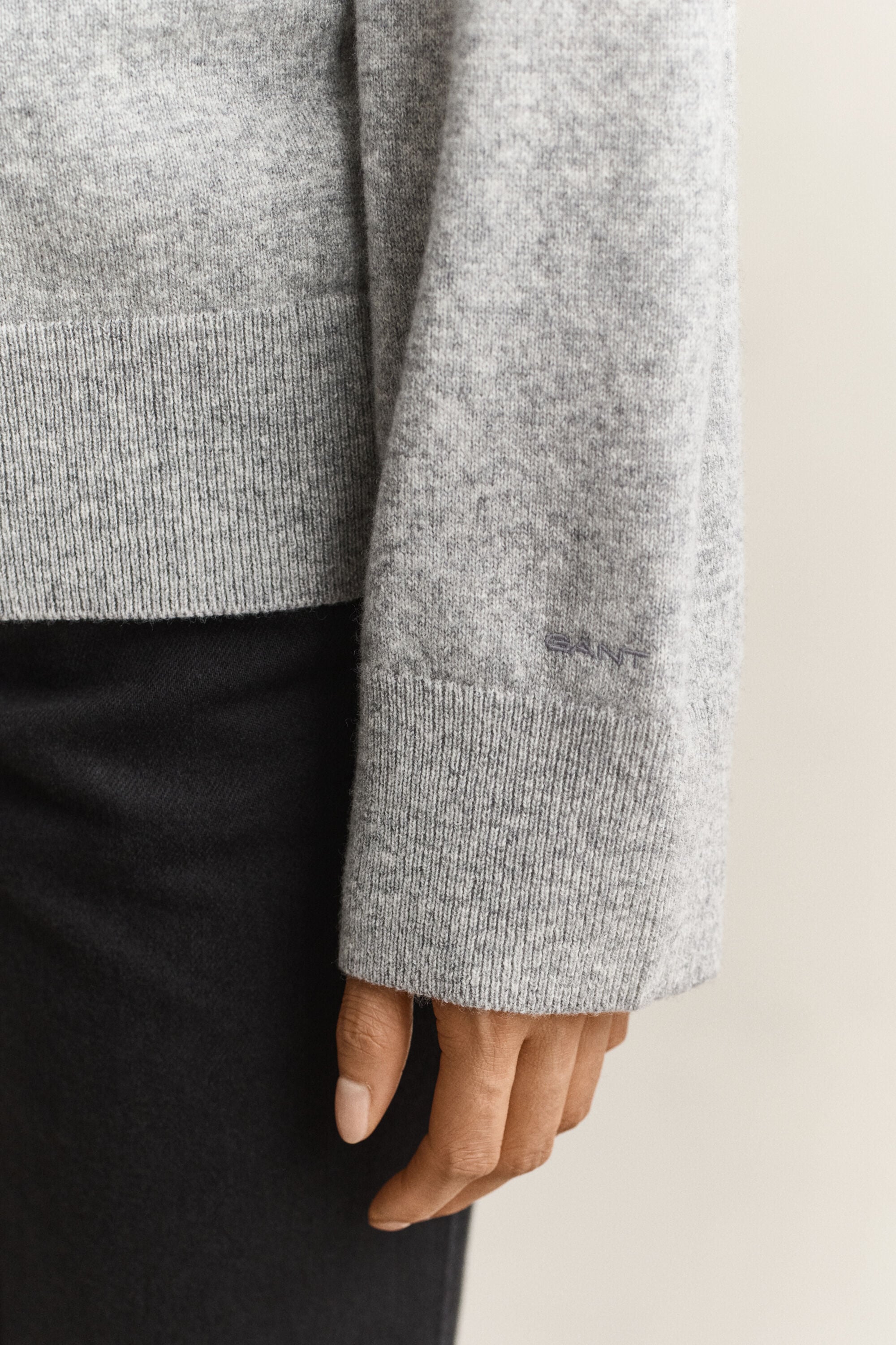 Superfine Lambswool Mock Neck Sweater