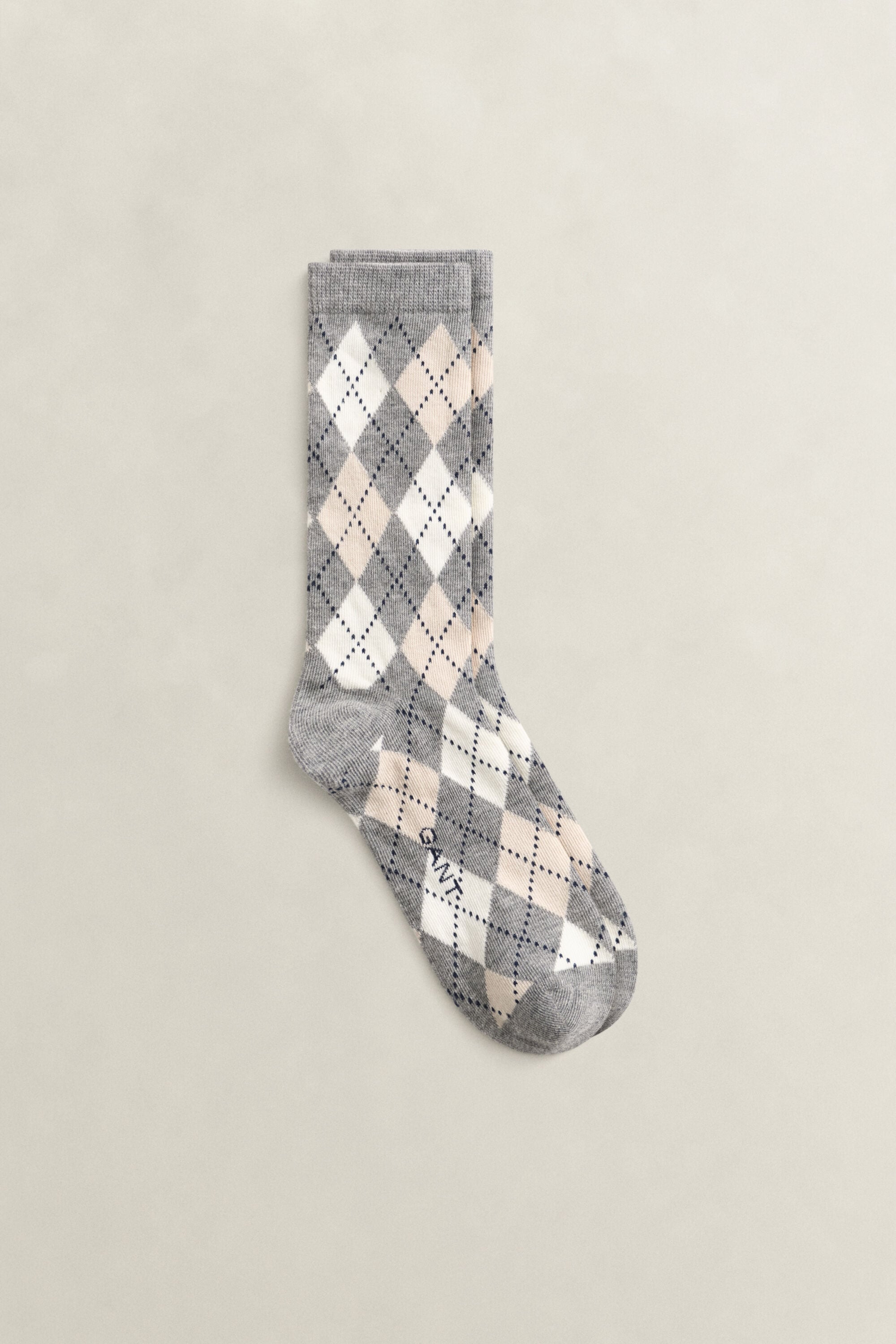 Argyle Check Socks — DARK GREY MELANGE