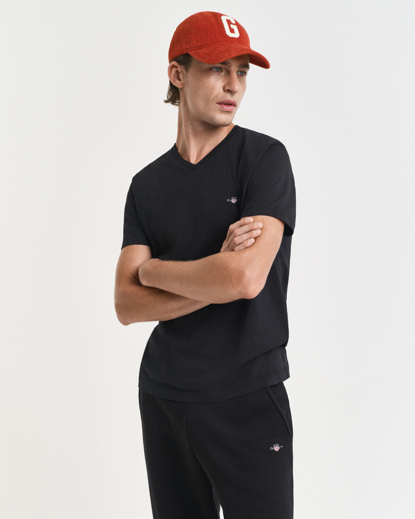 Slim Fit Shield V-Neck T-Shirt