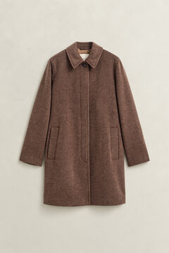 Wool Blend Car Coat — DEEP BROWN 1