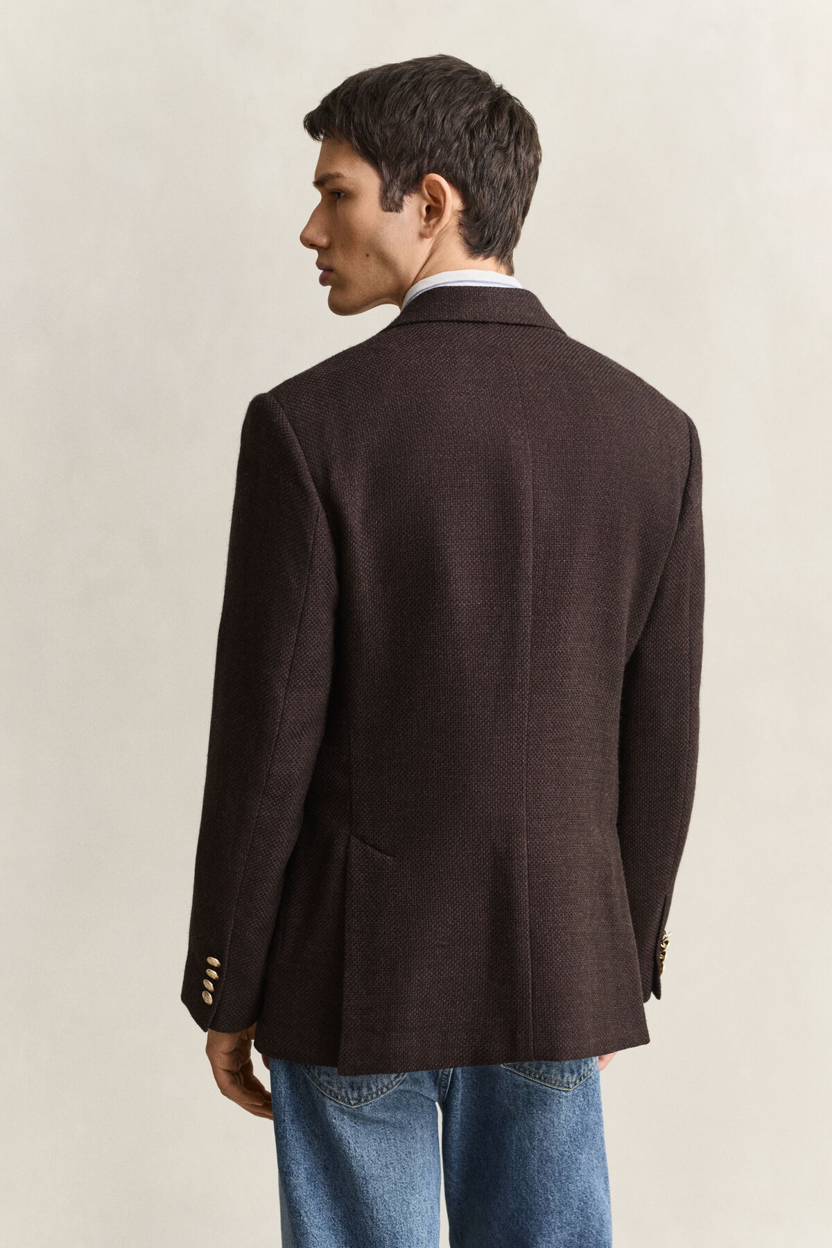 Wool Club Blazer — BLACK BROWN