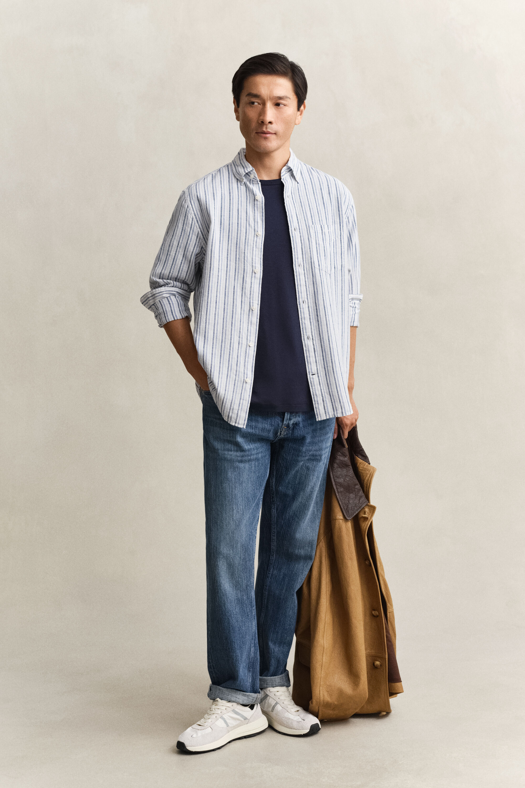 Striped Linen Blend Shirt