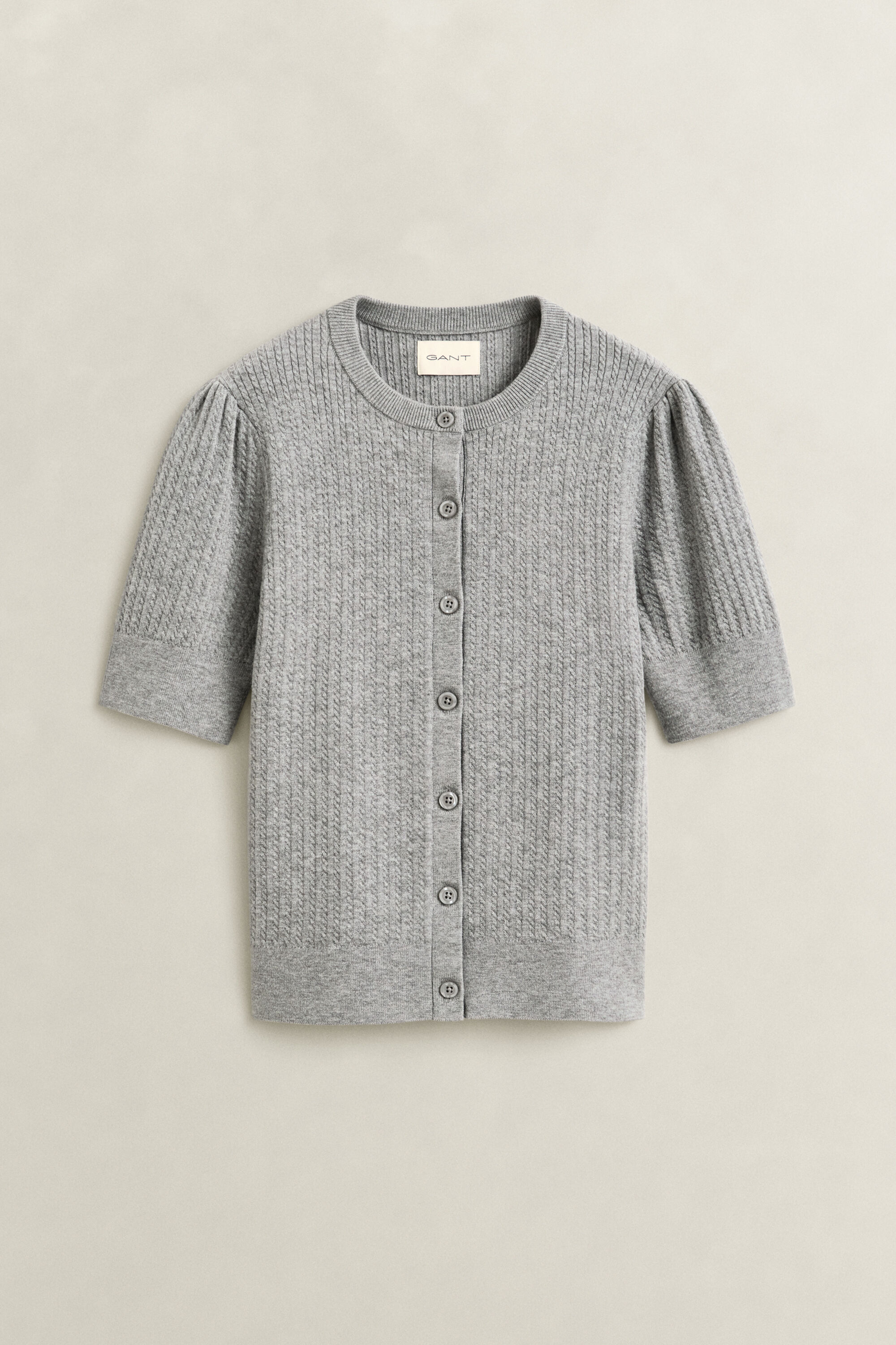 Cable Knit Short Sleeve Cardigan
