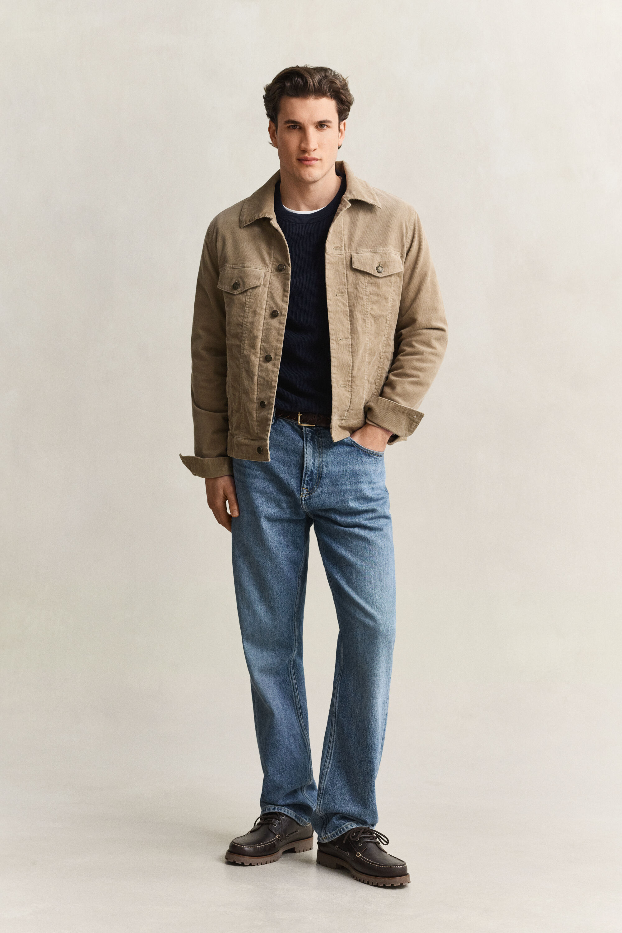 Textured Cotton Crew Neck Sweater