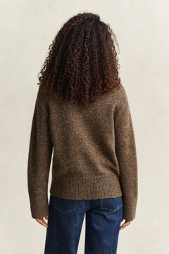 Wool Blend Nepps Sweater — CARAMEL BROWN 2
