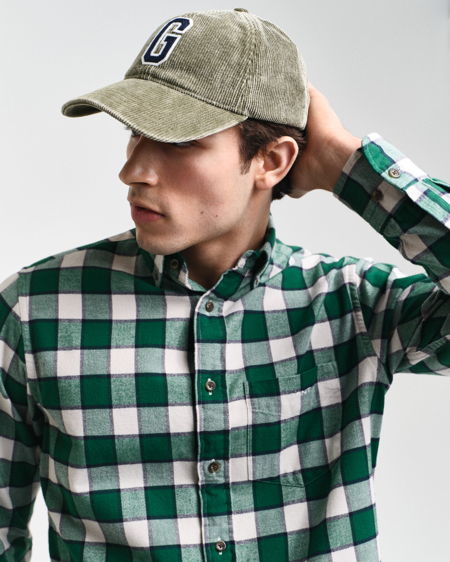 Regular Fit Checked Herringbone Shirt