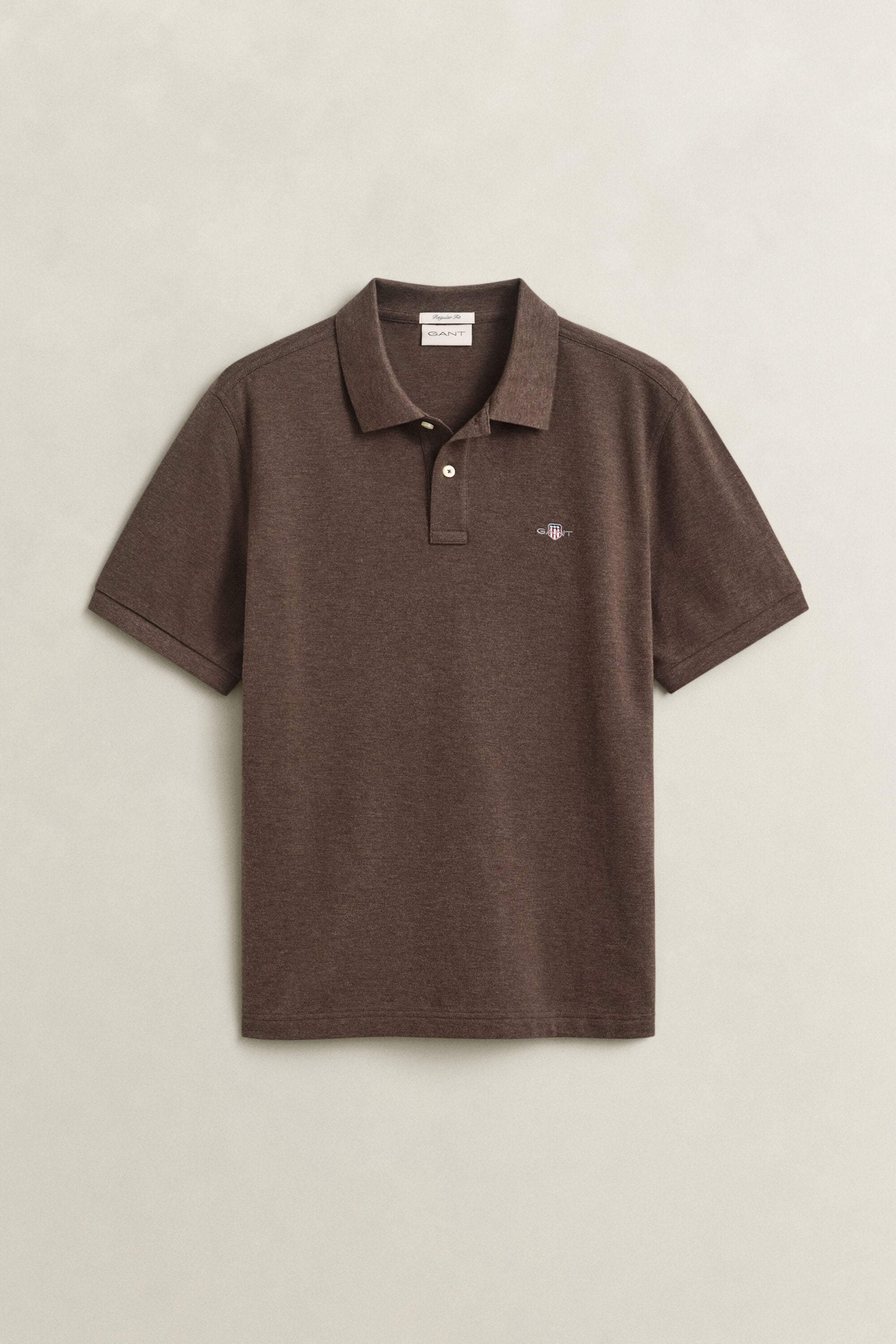 Classic Regular Polo Shirt — BLACK BROWN MELANGE