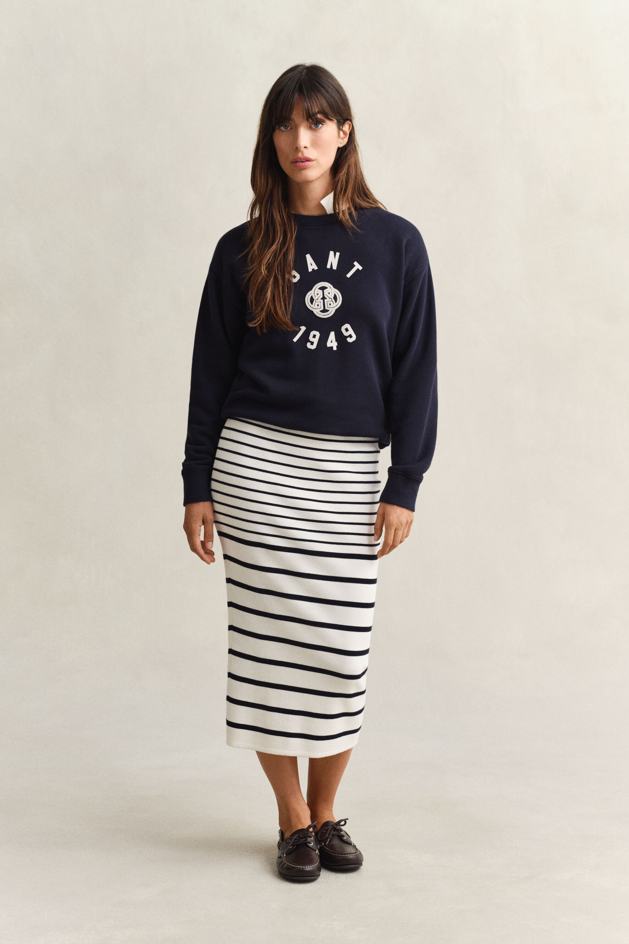 Striped Knitted Pencil Skirt