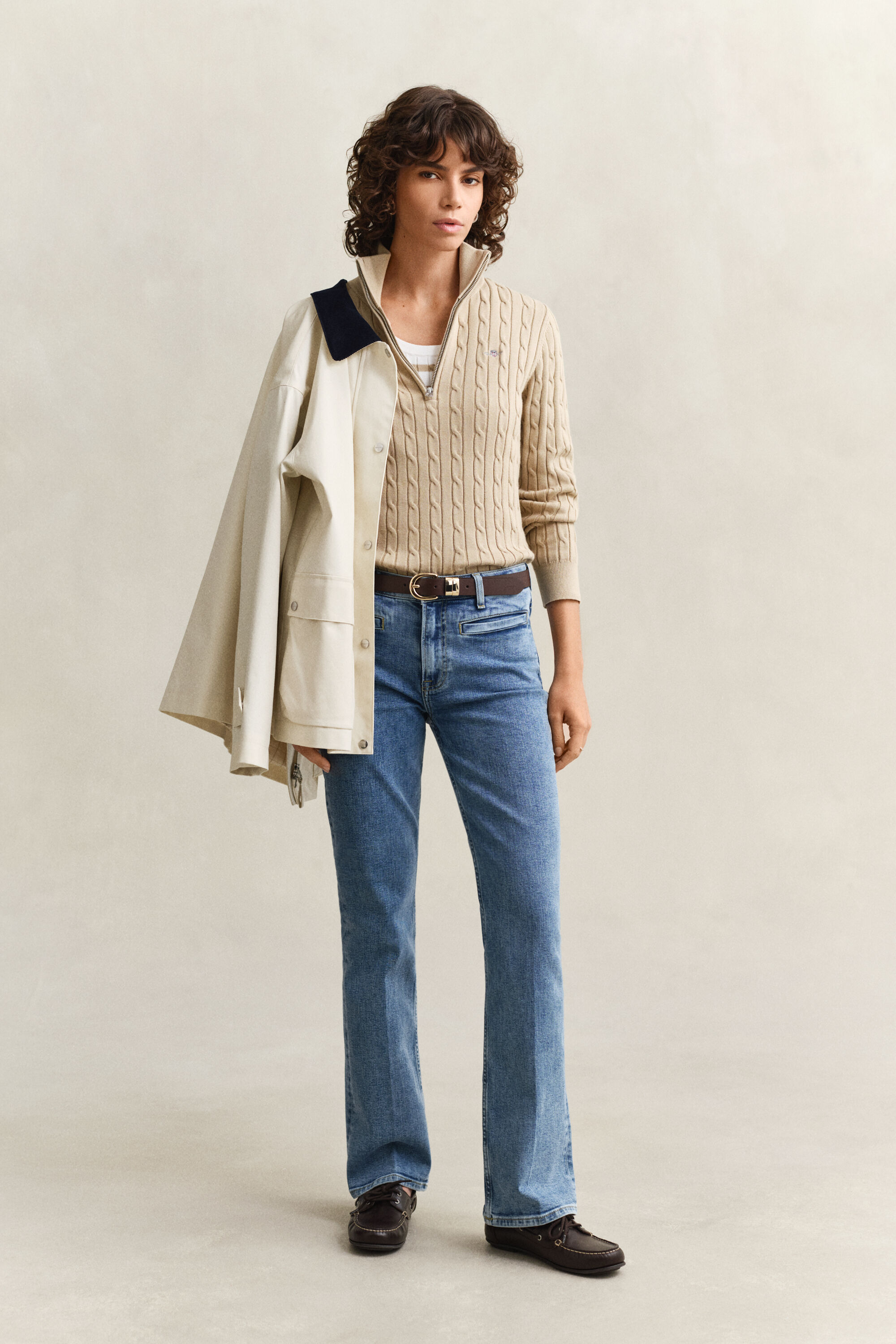 Cable Knit Half-Zip Sweater