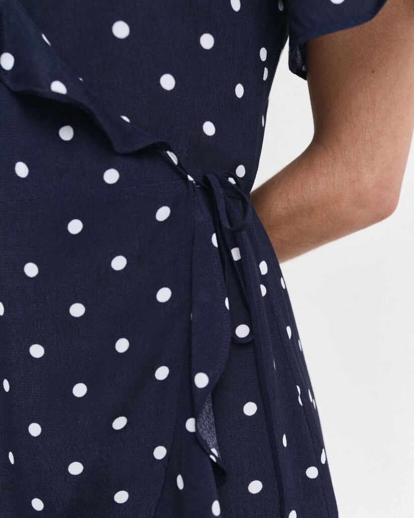 Dot Print Frill Dress