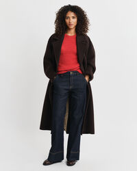 Mohair Blend Short Sleeve Crew Neck Sweater