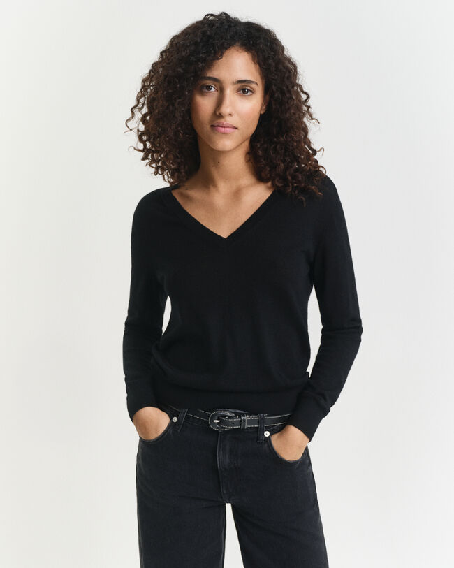 Extra Fine Merino Wool V-Neck Sweater