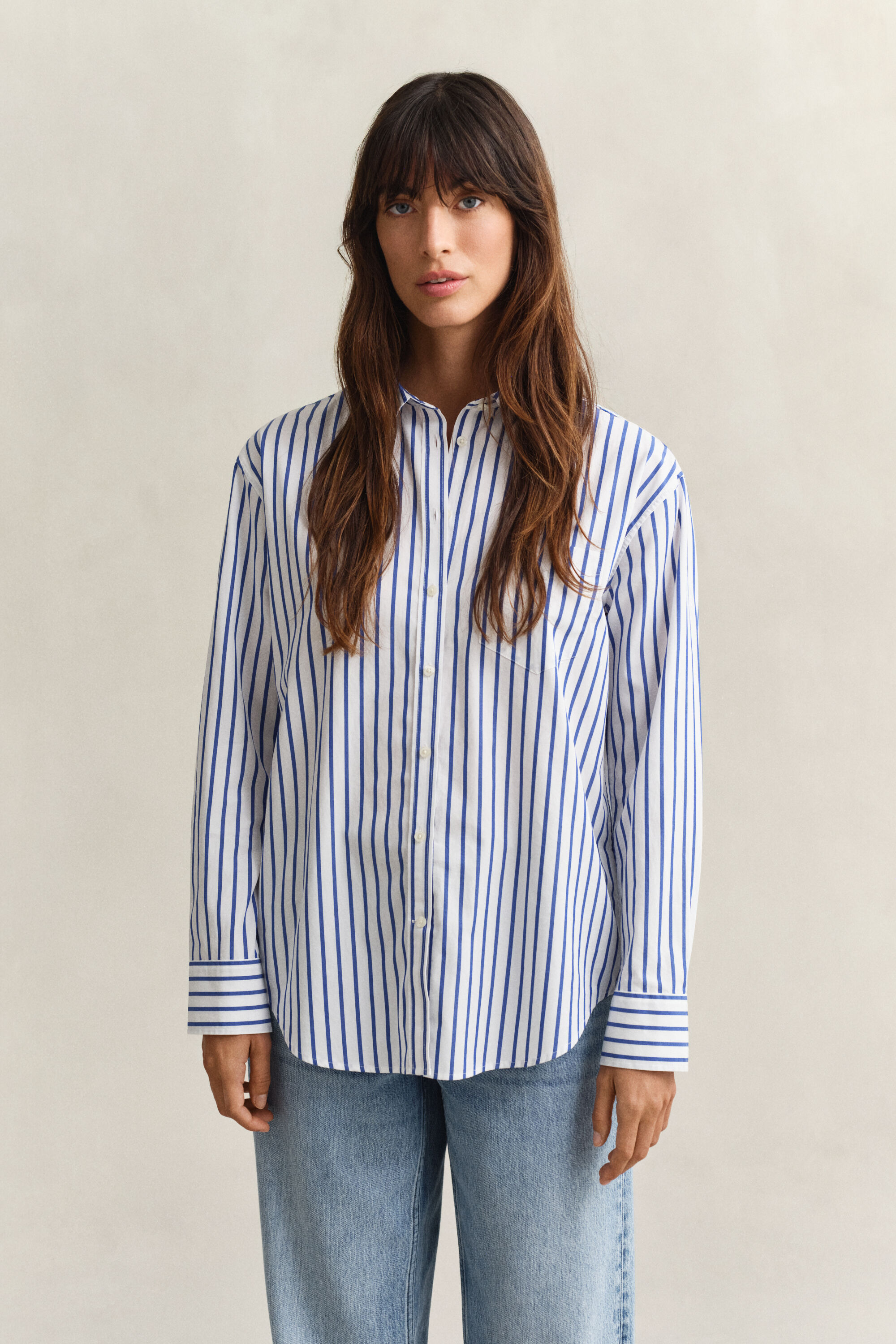 Relaxed Fit Striped Classic Poplin Shirt