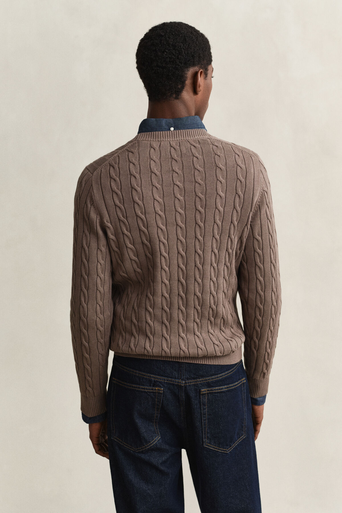 Classic Cable Knit Sweater — FADED TAUPE