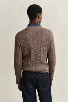 Classic Cable Knit Sweater — FADED TAUPE 2