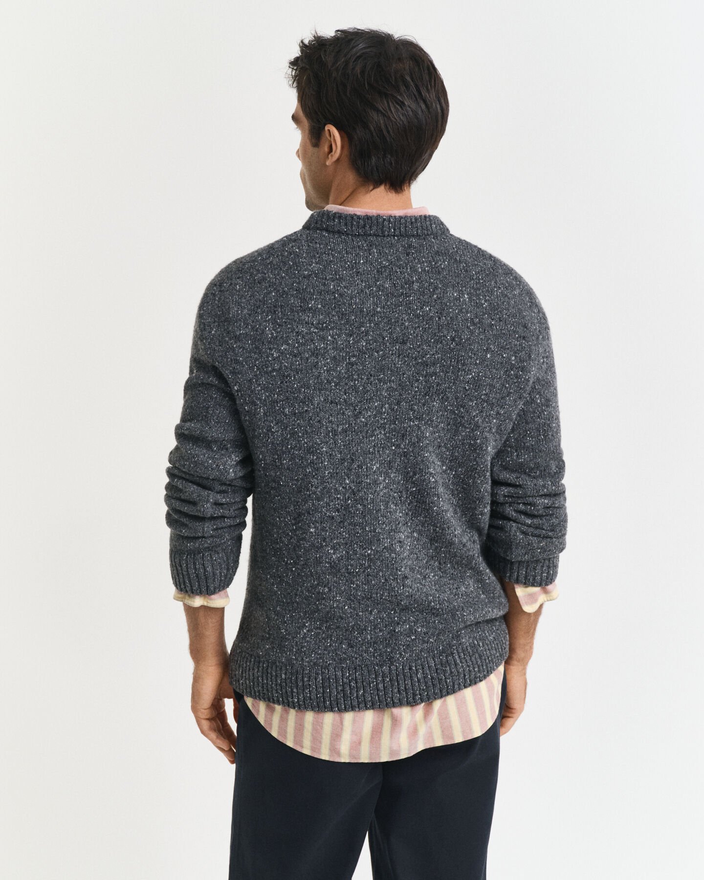 Wool Blend Nepps Crew Neck Sweater
