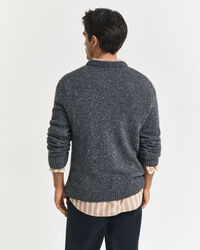 Wool Blend Nepps Crew Neck Sweater