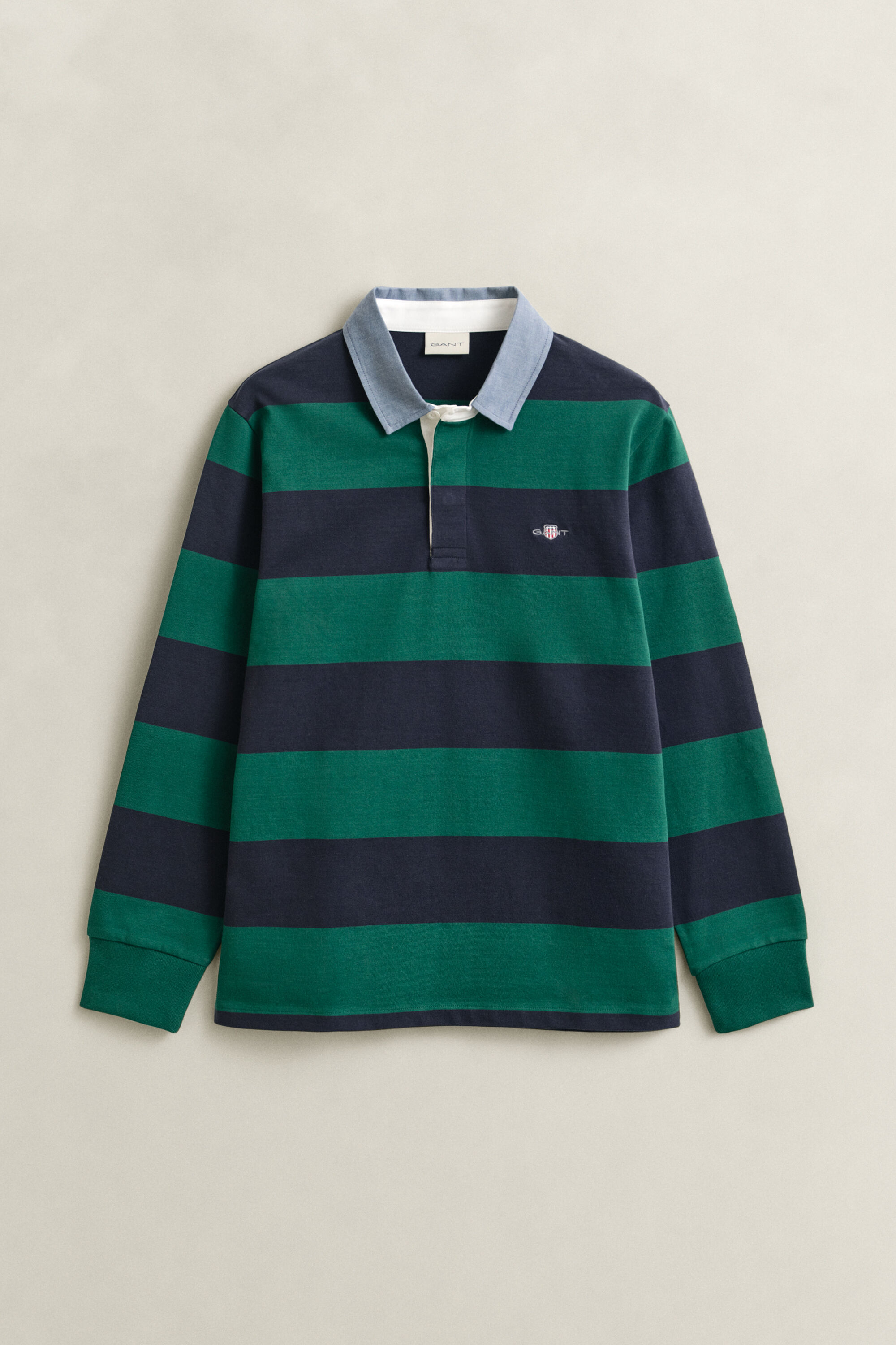 Chambray Collar Striped Heavy Rugger