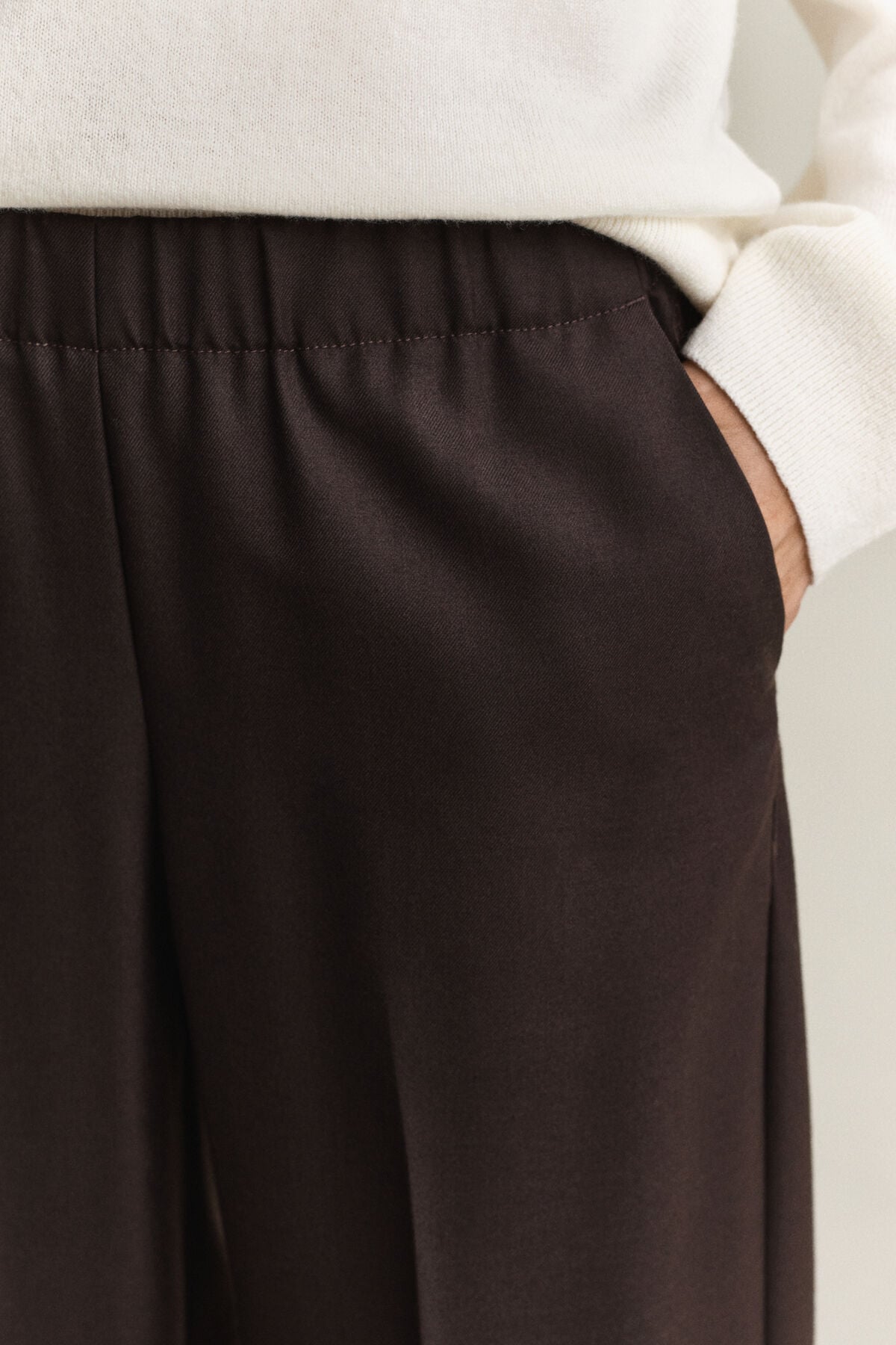 Wool Blend Pants — DEEP BROWN