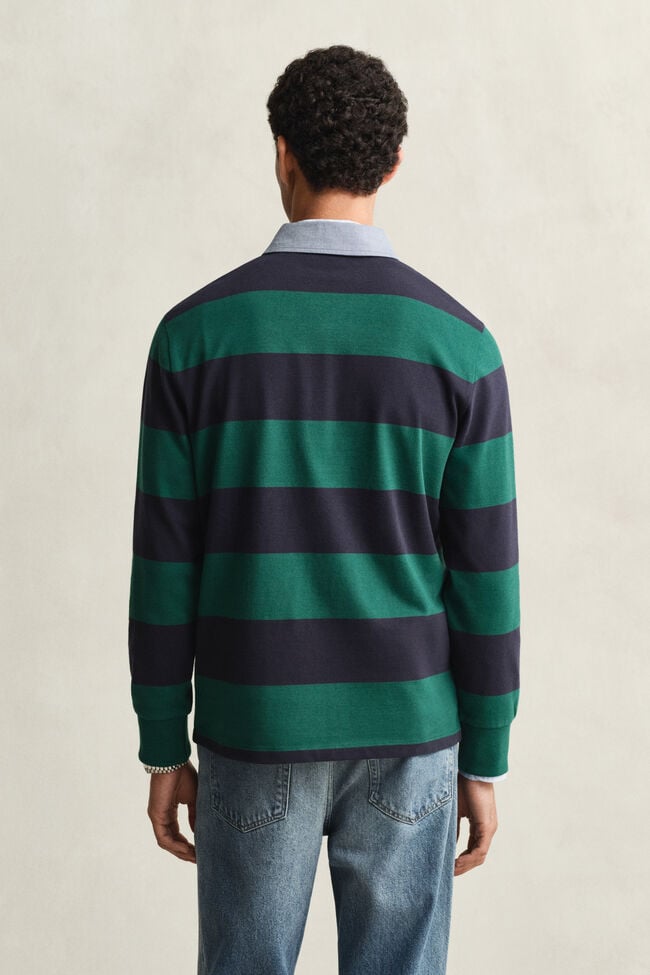 Chambray Collar Striped Heavy Rugger