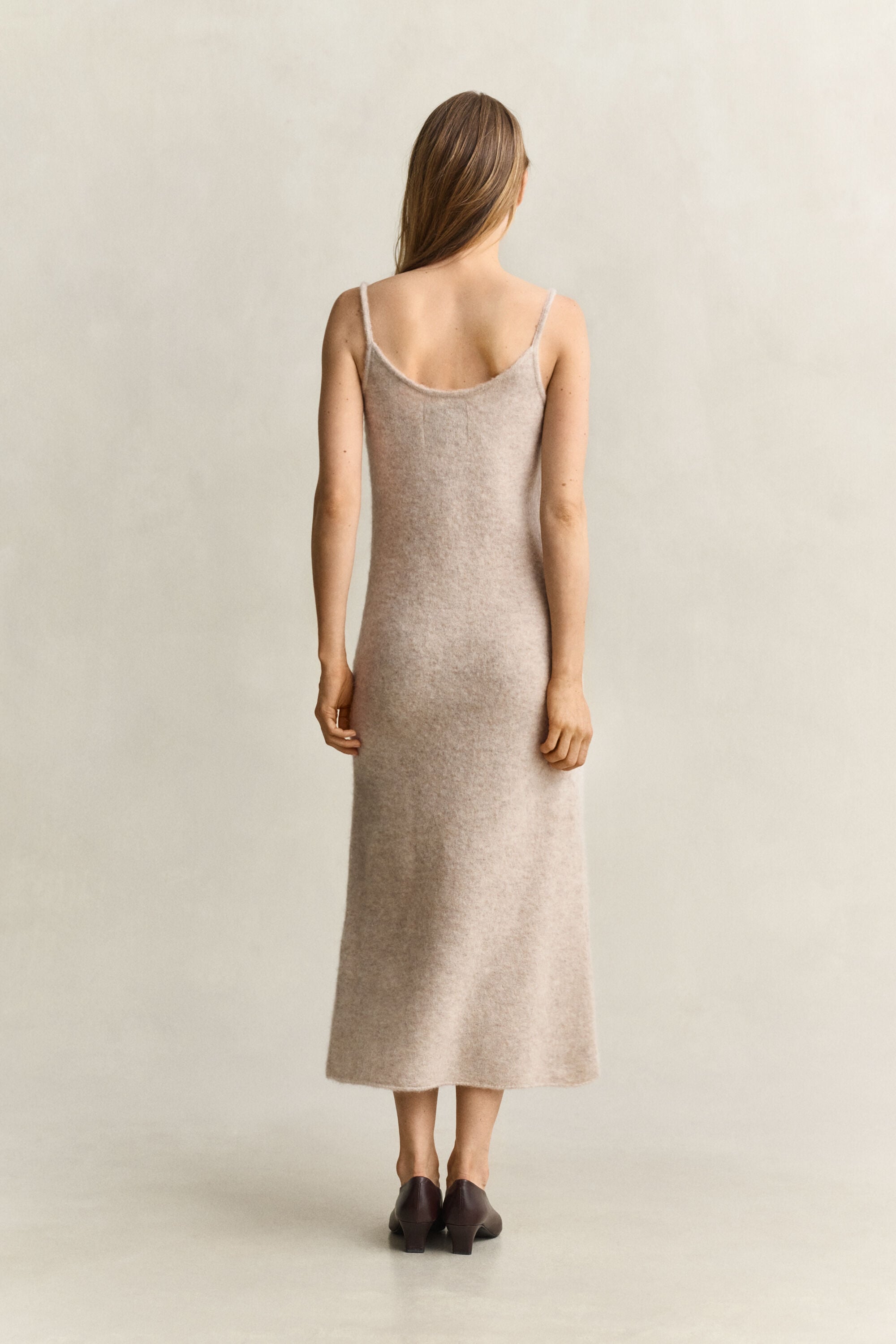 Strappy Knit Alpaca Wool Blend Dress