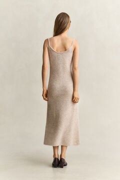 Strappy Knit Alpaca Wool Blend Dress — LIGHT BEIGE MELANGE 2