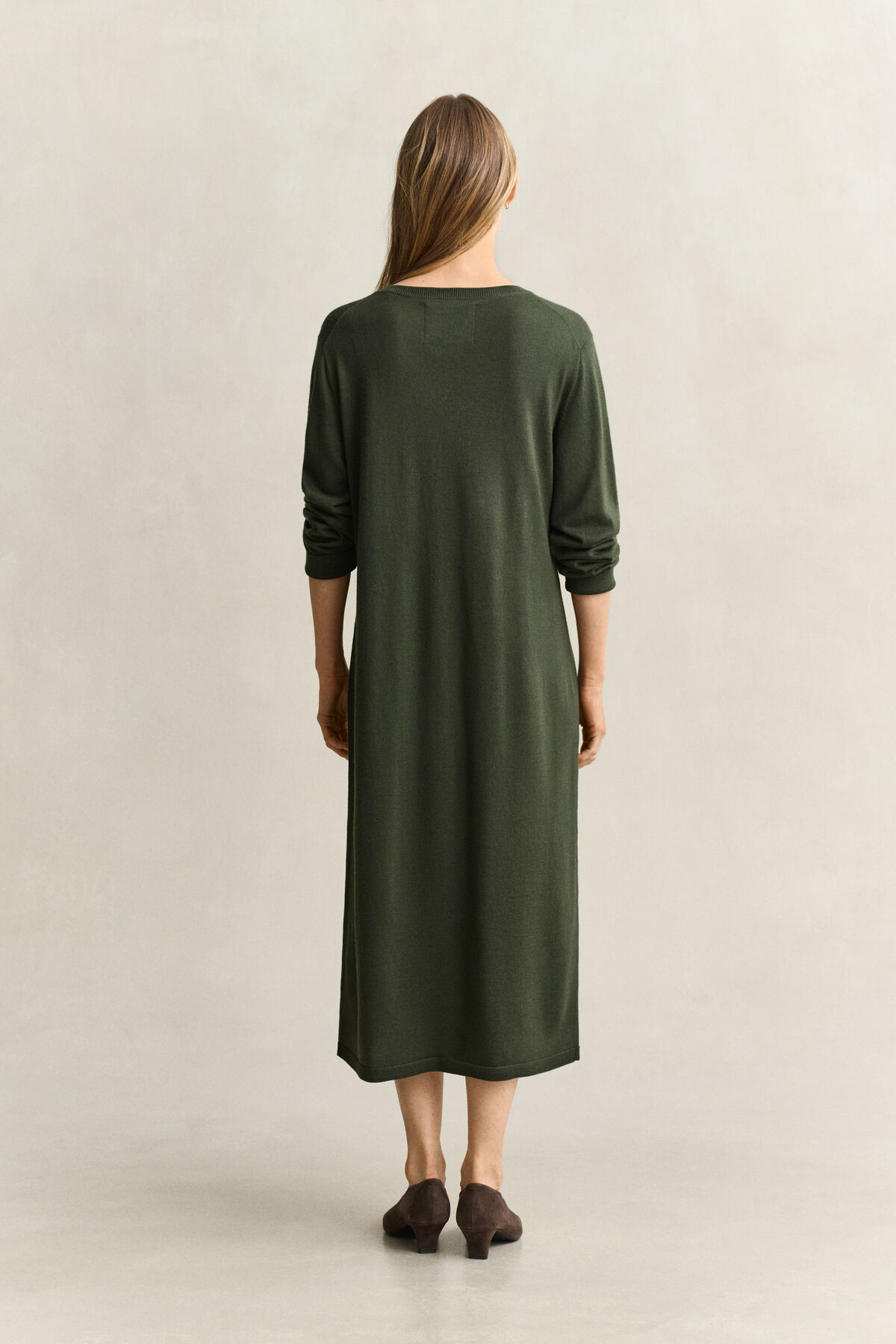 Extra Fine Merino Wool Dress — MOSSY GREEN