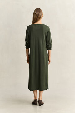 Extra Fine Merino Wool Dress — MOSSY GREEN 2