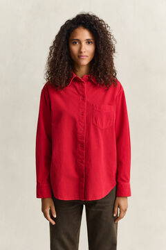 Relaxed Corduroy Shirt — RUBY RED 5