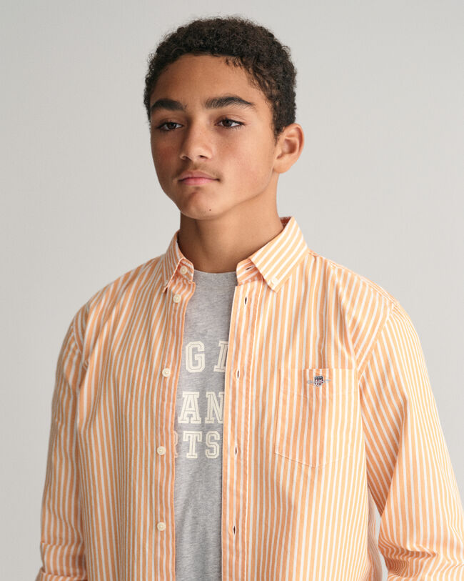 Teens Shield Striped Poplin Shirt