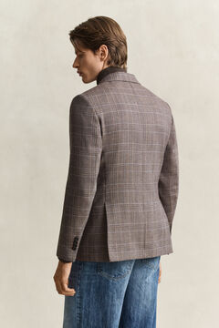 Checked Wool Suit Jacket — LIGHT TAUPE 2