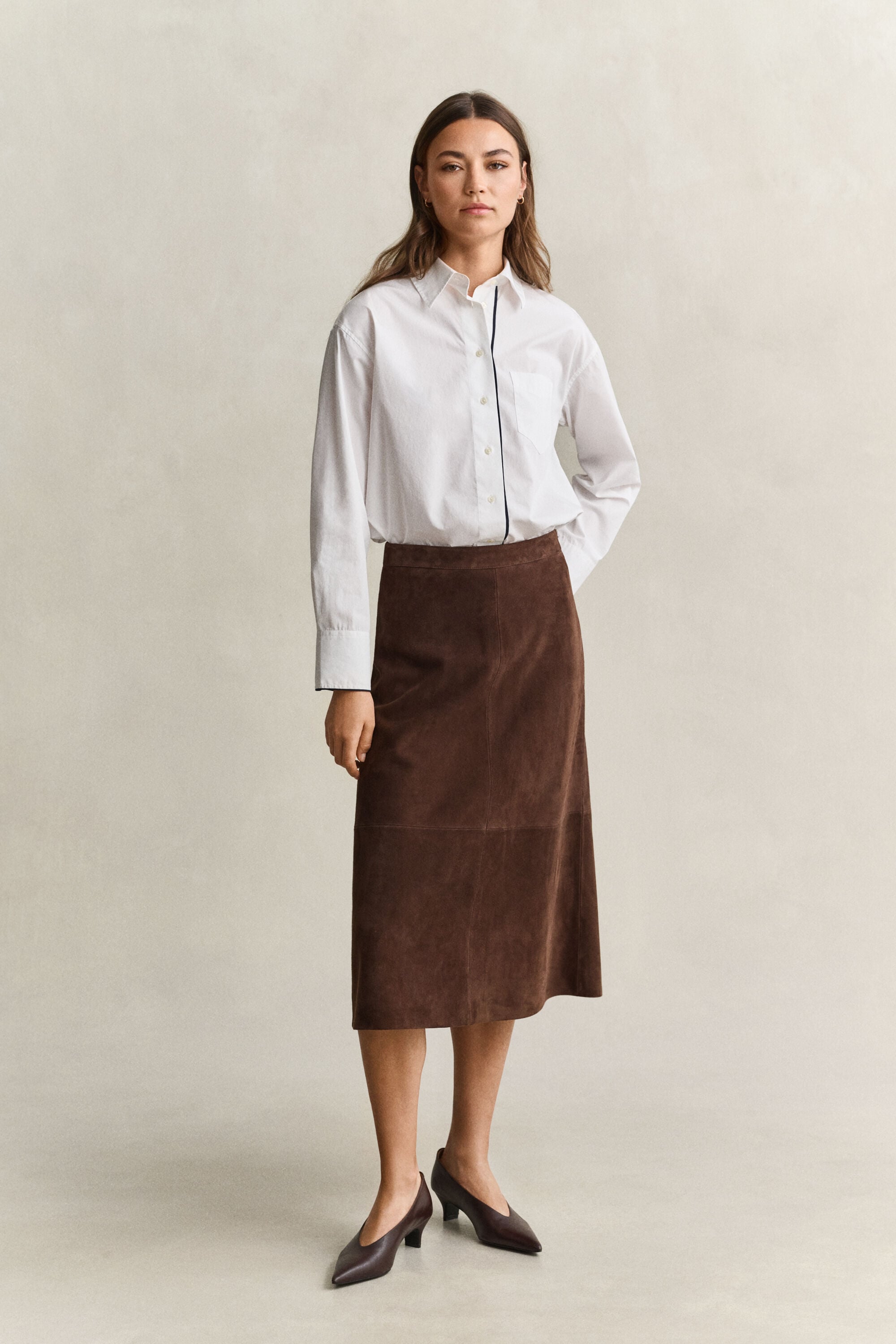 Flared Suede Skirt