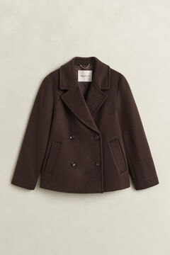 Wool Blend Peacoat — DEEP BROWN 1